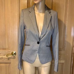 H&M Blazer tiny houndstooth print brown sz 4